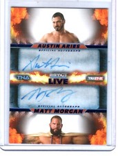 TNA Austin Aries & Matt Morgan 2013 Impact LIVE BLUE Autograph Card SN 1 of 25