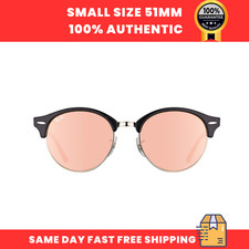 Ray-Ban Clubround Unisex Sunglasses RB4246 1197/Z2 Black Round Pink Mirror 51mm