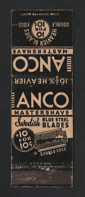Vintage Anco Razor Blades Matchbook Cover  #M148