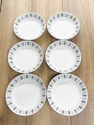 VINTAGE RIDGWAY FANFARE WEISS NEUWERTIG ENGLISCHES PORZELLAN SCHALENSET X6 GESCHIRR