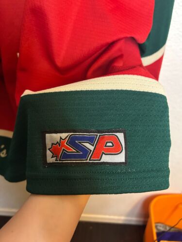 VTG Chicago Showcase #3 Minnesota SP Flo-Knit Red Green Hockey Jersey Mens 2XL - Picture 6 of 6