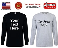 Custom Long Sleeve T-Shirts, Personalized T-shirt, Personalized Text Unisex