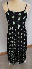 Wild Fable Womens Dress Floral Midi NWT Spaghetti Strap Empire Green/Black XS