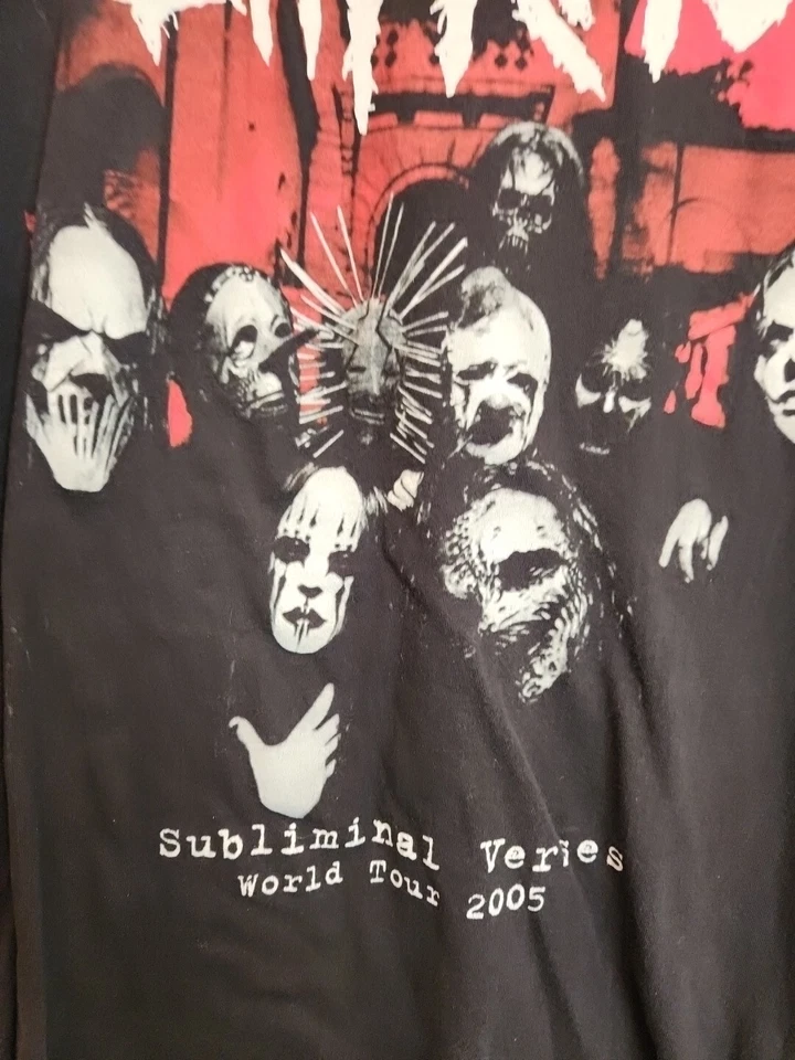 SLIPKNOT SUBLIMINAL VERSES WORLD TOUR 2005 HEAVY METAL CONCERT SHIRT SIZE L - Image 3 of 4