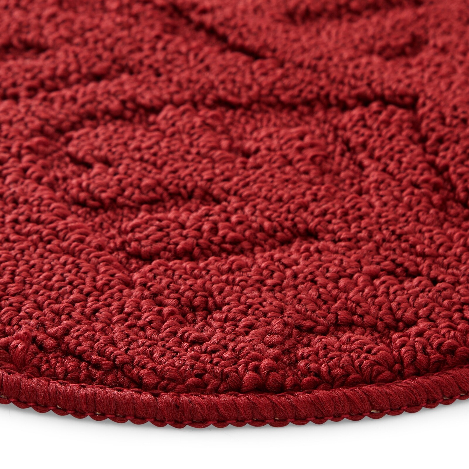 SlipResistant Kitchen Floor Mat, Half Round Red Kitchen Rug, 18 x 30