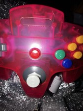 Nintendo 64 Aftermarket Controller Nuovo Rosa Traslucido Nuovo DS mai usato!