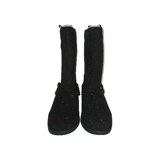 MIDNIGHT VELVET Mujer Bling Cadena Botas Zapato Talla 9.5 M Negro Estrás NUEVO Foto 4 de 4