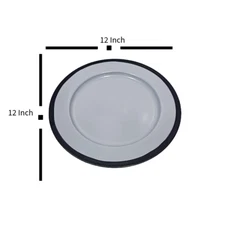 Praisedeco Metal 12" Grey Black charger Plate set of 6