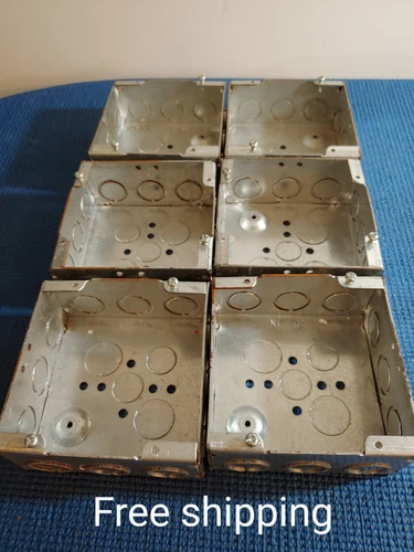 6-PK. CH K 4-1/2 " x 4-1/2 "x 2" SQUARE ELECTRICAL BOX Galvanized Steel 44 Cu.