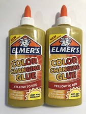 Elmer's Color Changing Glue Bottles, 2 Pack, Washable Yellow to Red 9 oz, Slime