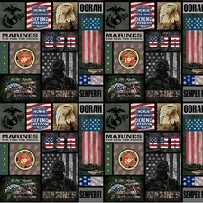 U.S Marines Block Pattern 1139-M 100% Cotton Fabric by the Yard