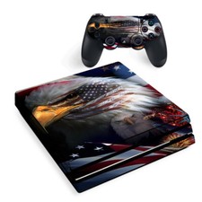 PS4 Pro Console Skins Decal Wrap ONLY - USA Bald Eagle in Flag