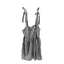Nastygal | NWT Women’s US 12 Black & White Gingham Tiered Mini Dress Bow Straps