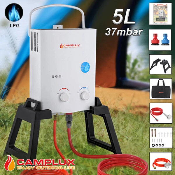 5L Instant Hot Water Heater Gas Boiler Tankless LPG Camping Shower w/ Carry  Bag | eBay