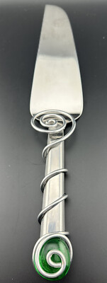 Dary Rees Original Cake / Pie Server 11' x  2'' Excellent condition - Glass Beads