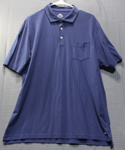 PETER MILLAR "Seaside Wash" Large Men's Polo Pullover Navy Blue Golf Shirt