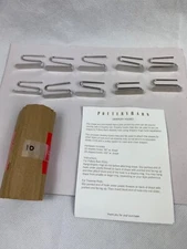 Set of (10) Pottery Barn Drapery curtain Hooks 1.5 Inch Silver Metal Slide Pins