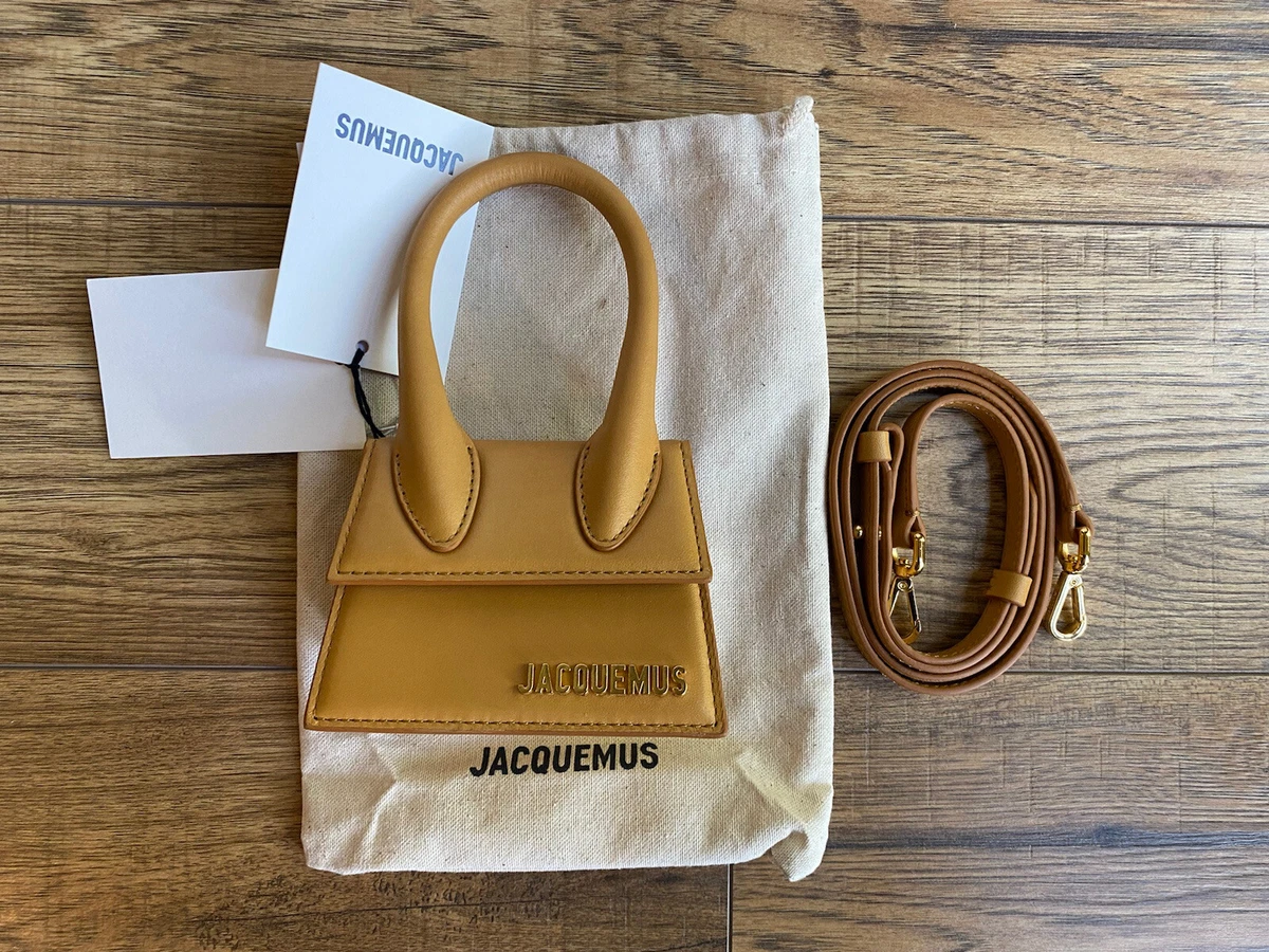 Brand New Tagged Bagged Jacquemus Le Chiquito Mini Beige Leather Handbag FW21