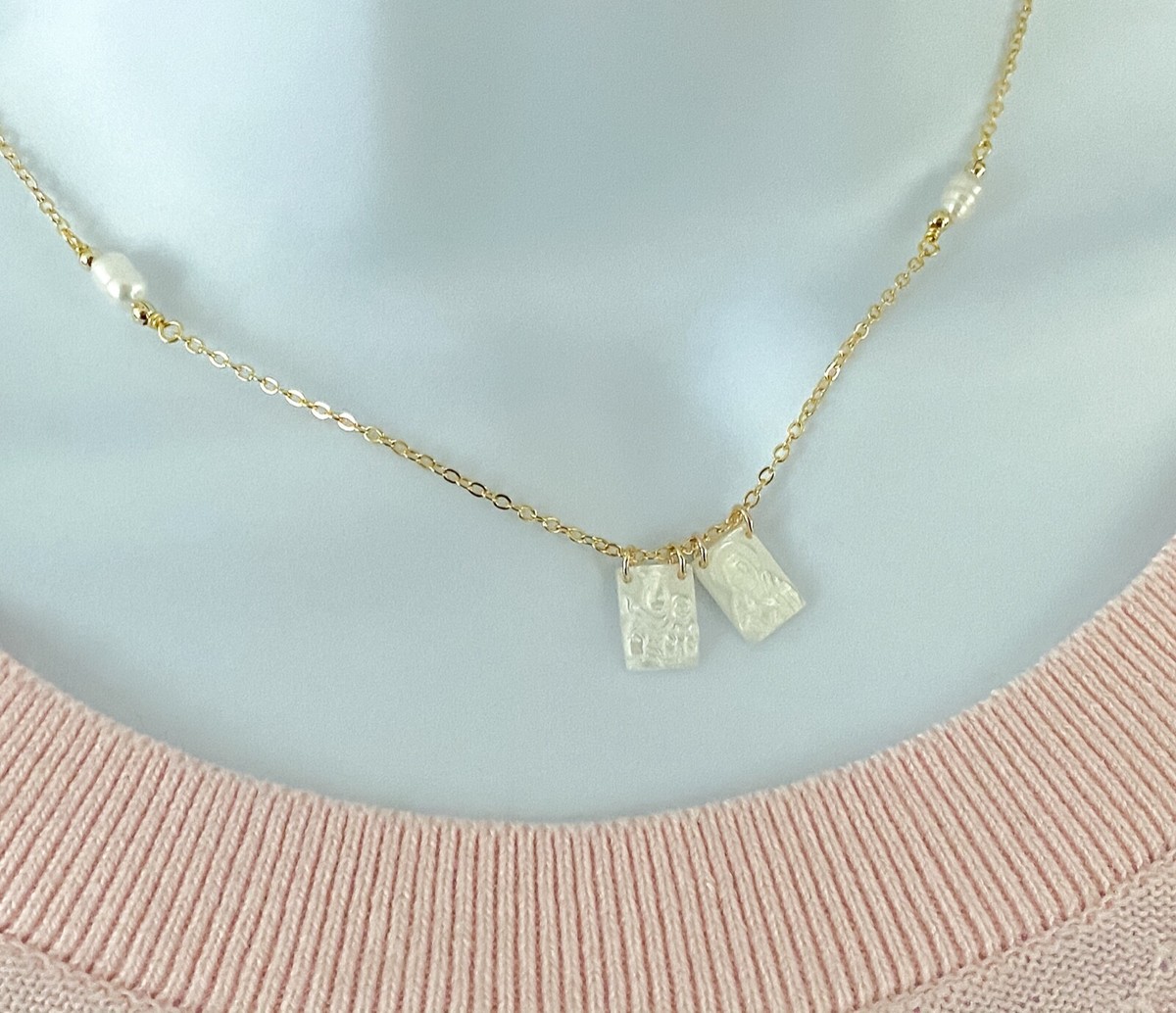 Scapular necklace, scapular medals, catholic necklace, Virgin Mary sacred  heart