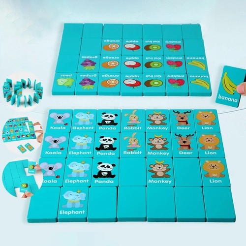 Kid Wooden Memory Solitaire Matching Family Board Games Early Educational Puzzle - Picture 4 of 8