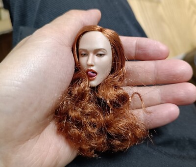 1/6 European Female Head Sculpt W/ Tongue Curly Hair for 12'' Phicen Figure Body