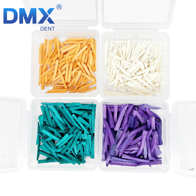 100 Pcs Dental Fixing Wooden Wedges Interdental Tip Composite Restoration 4 Size