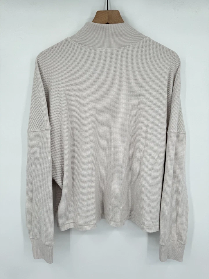 Camisa Abercrombie & Fitch Mujer XL Blanco Off Pijama Top Térmico Waffle Salón Foto 2 de 4