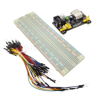 MB102 Power Module 3.3V/5V+MB-102 BreadBoard 830 Points PCB & 65PCS Jumper Cable