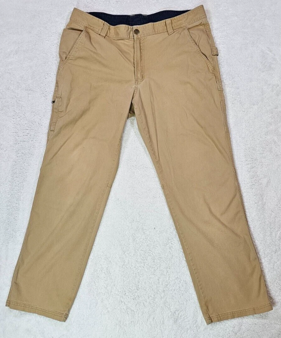 Columbia Sportswear Utility Work Pants Mens 38x32 Tan Khaki Canvas Cargo Hiking