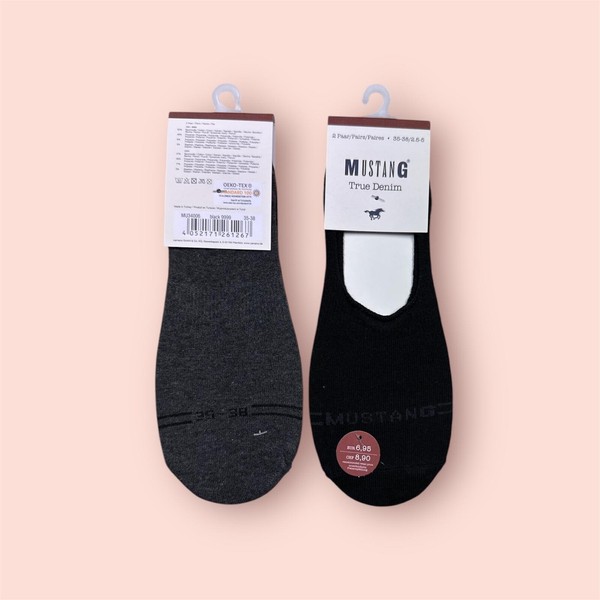 9 Paar Mustang True Denim FüßLinge Grau & Schwarz GrößE 35-38-image
