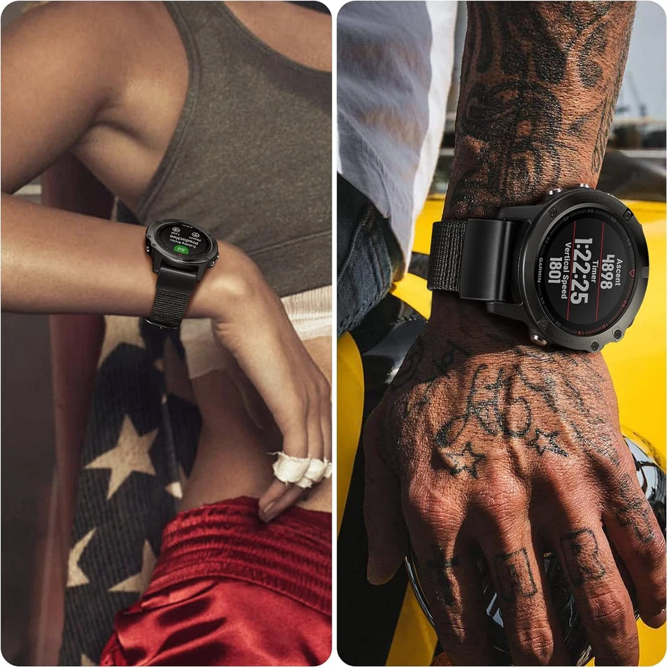 Cinturino per Garmin Fenix 3/Fenix 3Hr/Fenix 5X/5X Plus SmartWatch Nylon Tessuto - Immagine 3 di 4