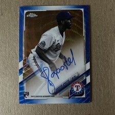 2021 Topps Chrome Sherten Apostel Texas Rangers Rookie Auto Blue Card #’d 24/150