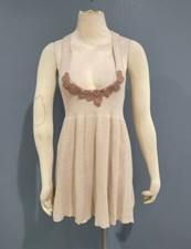 FREE PEOPLE beige knit tank top or fit flare mini dress S