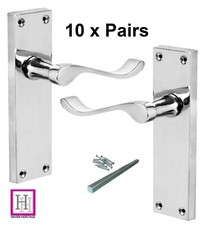 Door Handles 1-15 SETS Polished Chrome Victorian Scroll Internal Sets LONG 150mm