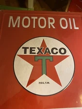 Texaco Motor Oil "Listen to the Improvement" Nostalgic Tin Sign 12"x17" Repro