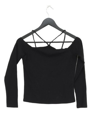 Forever New Damen Top S schwarz Viskose mit Elasthan, Polyamid Basic
