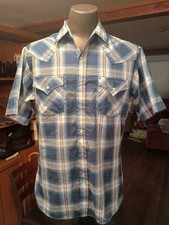 Vintage Ely Cattleman Brand Western Pearl Snap Shirt Medium Short Sleeve Plaid M