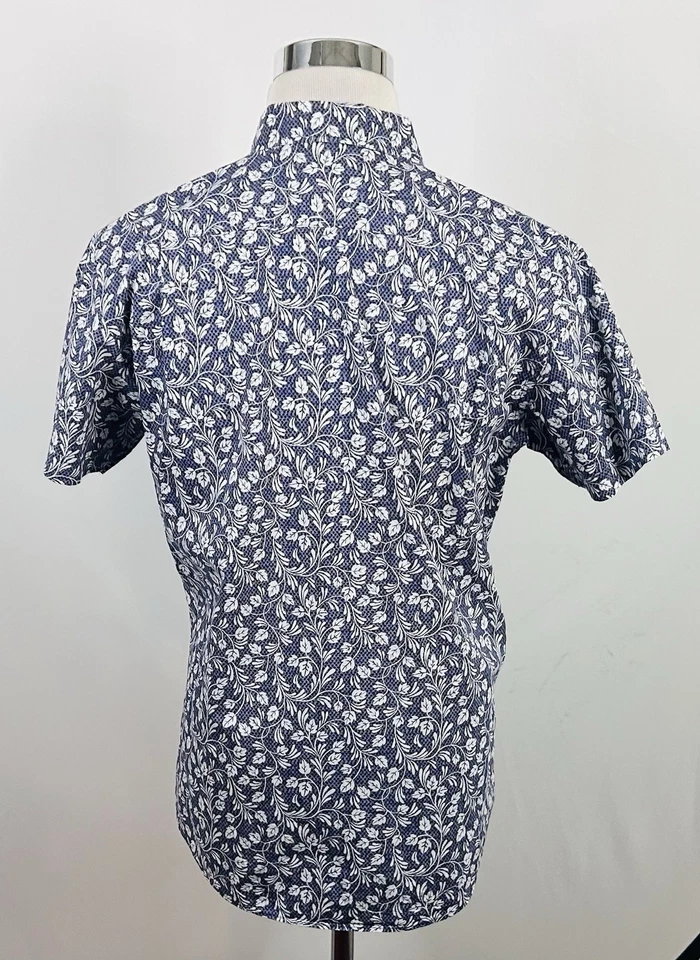 Camisa hawaiana Rodd & Gunn calce deportivo medio azul blanco floral 100 % algodón Foto 4 de 4