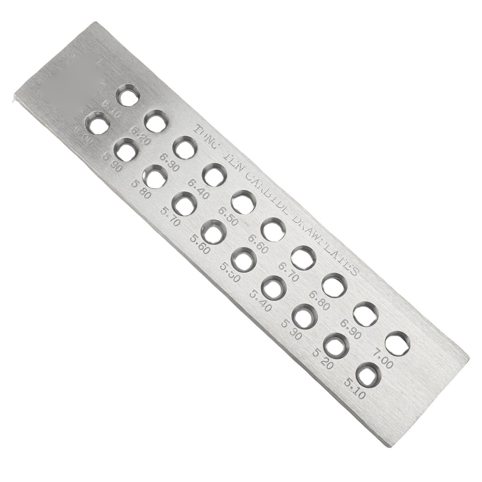 °Jewelry Wire Drawplate 5.1-7.0mm Tungsten Carbide Round Draw Plate 3 Row Holes