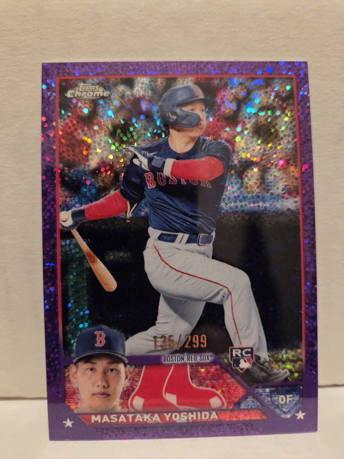 Masataka Yoshida 2023 Topps Chrome #167 Purple Speckle Refractor /299 Rookie