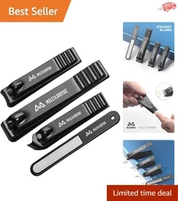 Elegant Stainless Steel Nail Clippers & File Set - 4-Piece Professional Grooming