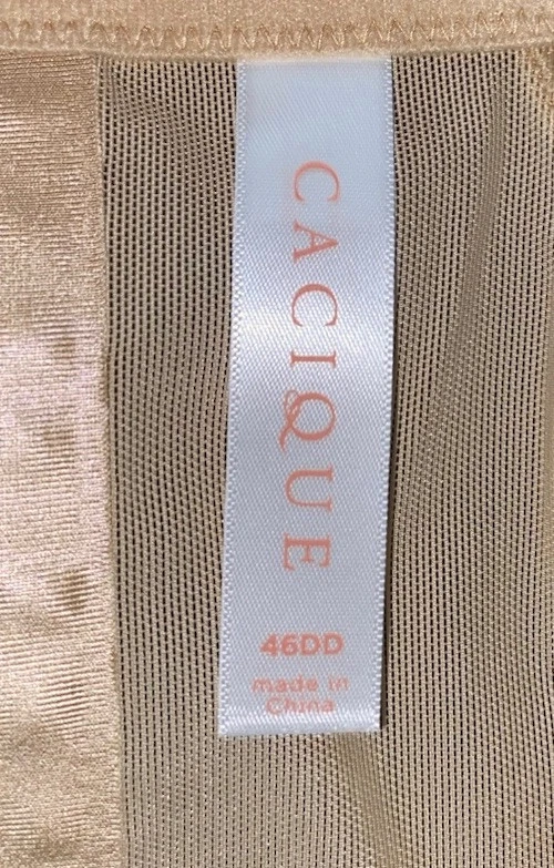 Cacique 轻薄衬里全覆盖尺寸 46DD 46 DD 全新带标签 4 钩米色 — 第 4/4 张图片