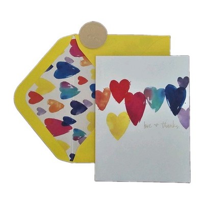 Papyrus Thank You Card ''love & thanks'' Blank Inside 