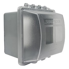 Sealproof 2-Gang Extra Deep in Use Outdoor Outlet Cover  Base, Frost