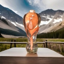 Beau Vase Verre Soufflé JP Mateus Verrerie D'art à Alvignac Style Murano 