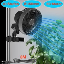 Ø150mm Grow Clip-Ventilator Oszilierend Lüfter Umluftventilator Growbox EC Motor