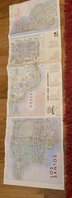 GTA San Andreas PS2 Original Fold Out Map Poster Insert Rockstar Games