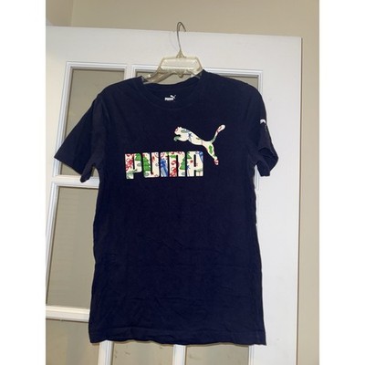 Puma Holiday Christmas Navy tshirt short sleeve spellout graphic small