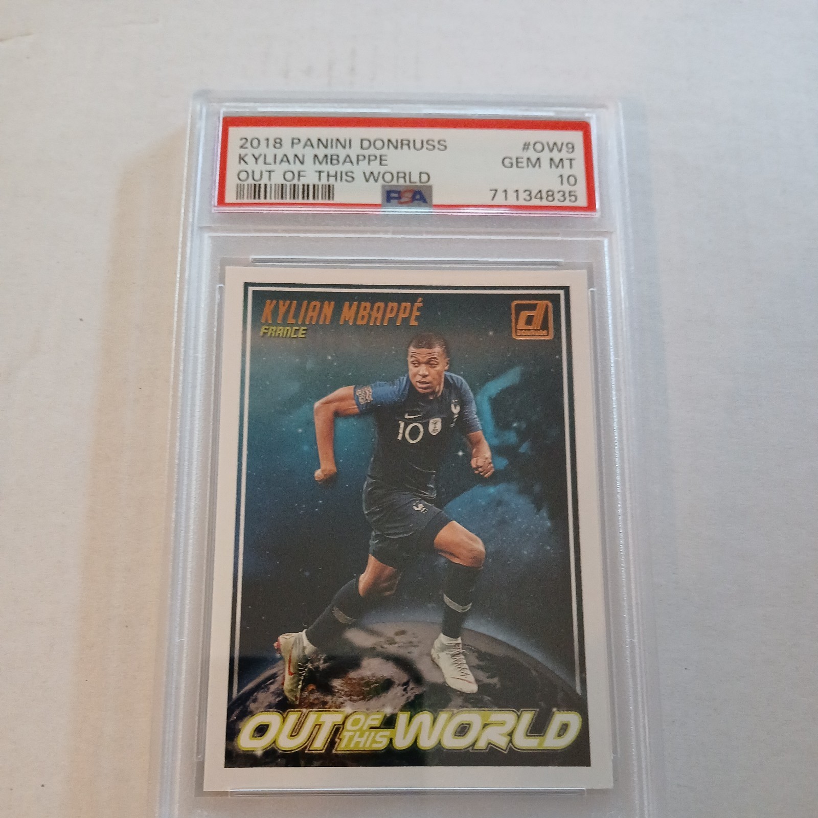 2018 PANINI DONRUSS Kylian Mbappe #OW9 Out Of This World France PSA 10