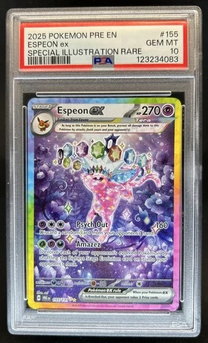2025 Pokemon Prismatic Evolutions Espeon ex #155/131 PSA 10 GEM MINT